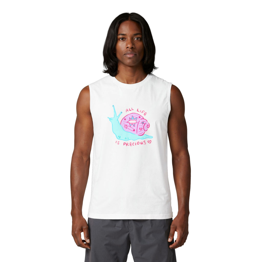"All Life is Precious" Trans Snail Muscle Tank