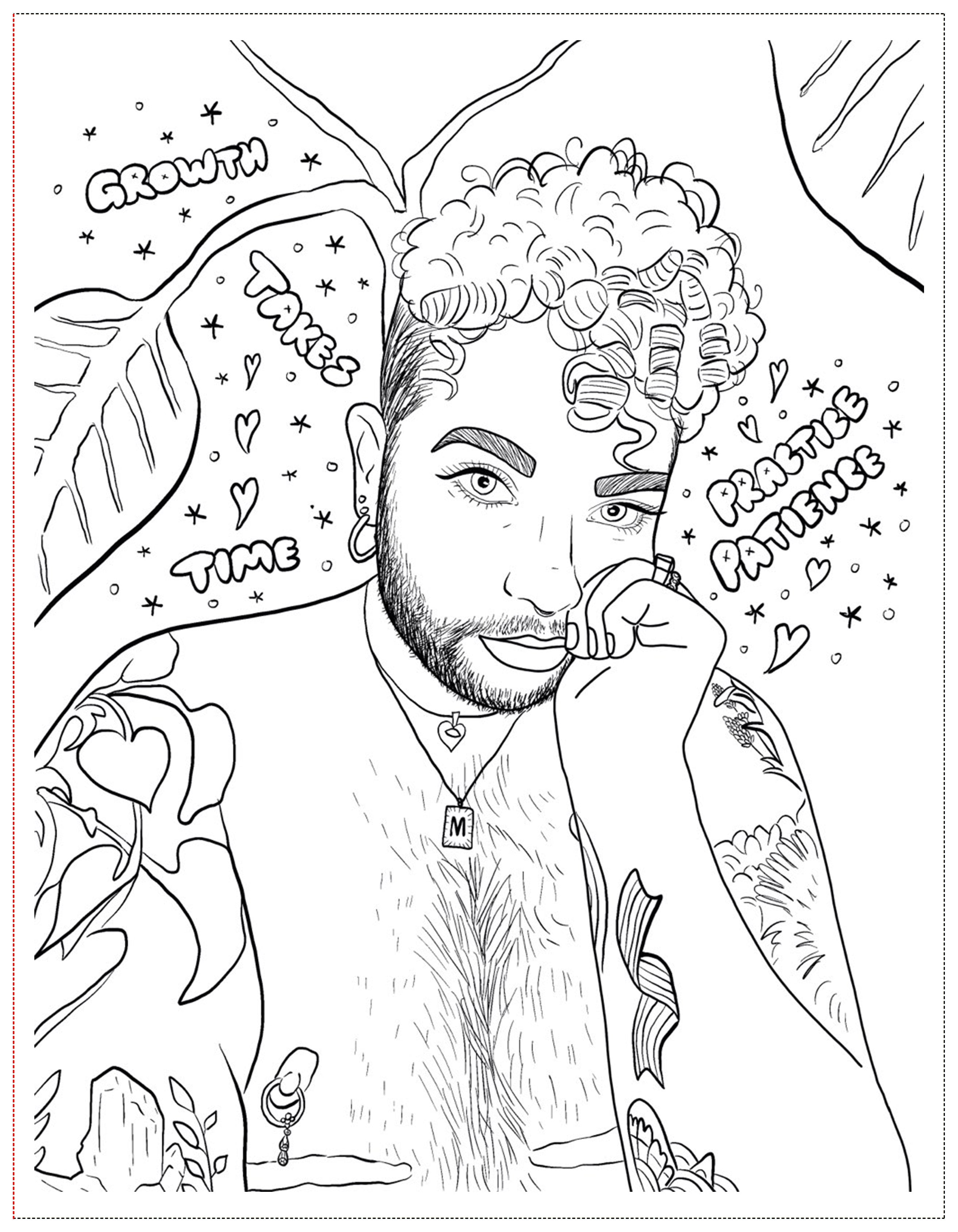 Soft Boys, Trans-Masculine Coloring Book (DIGITAL DOWNLOAD)