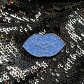 Blue Glitter Lips Pin