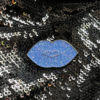 Blue Glitter Lips Pin