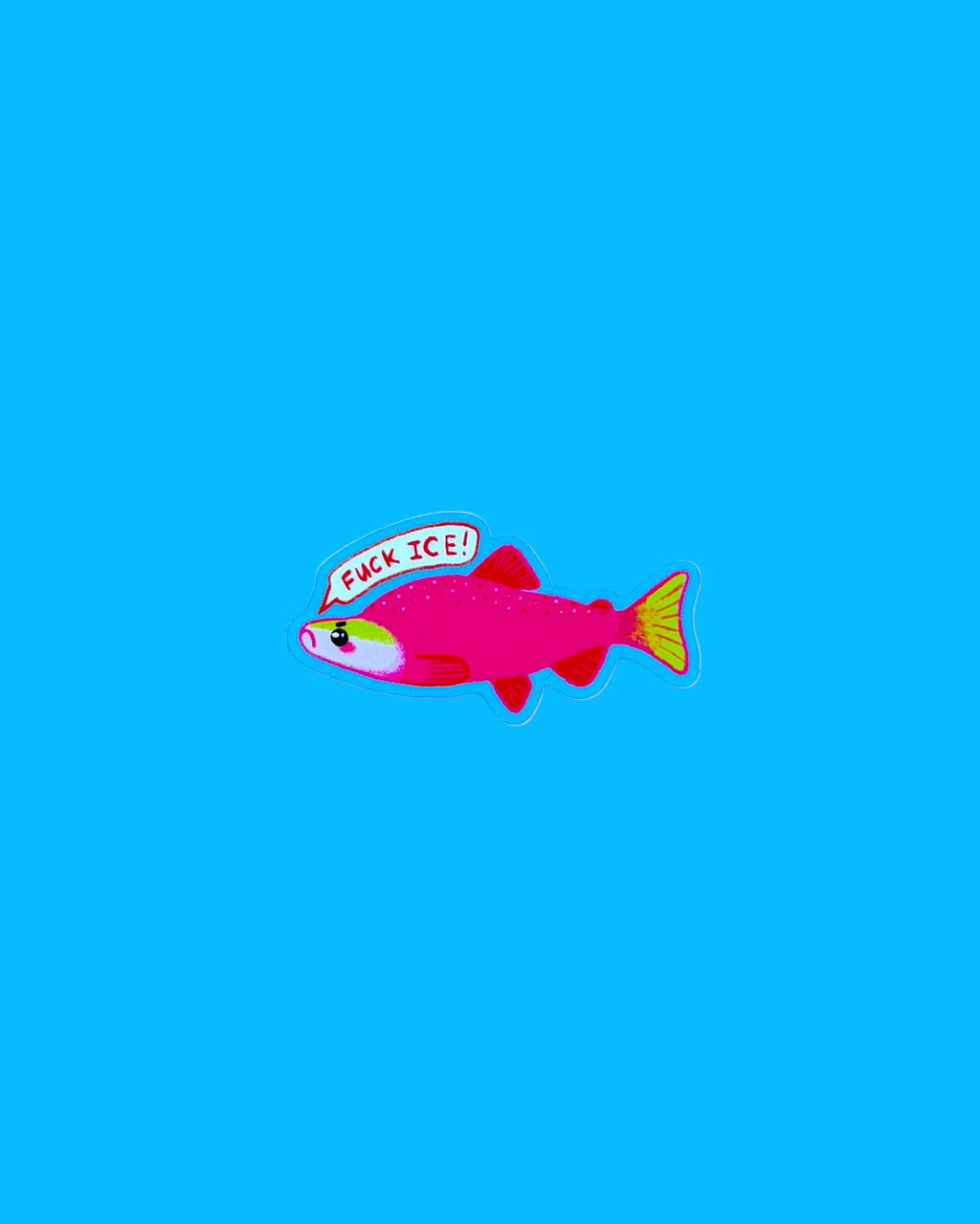 F*ck ICE Salmon Sticker