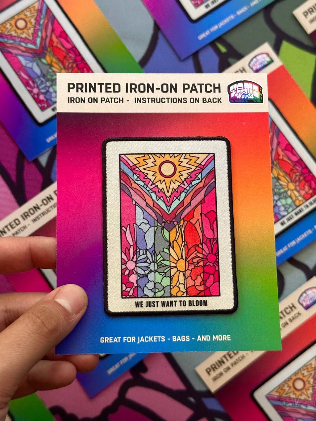 Pride flower flag patch