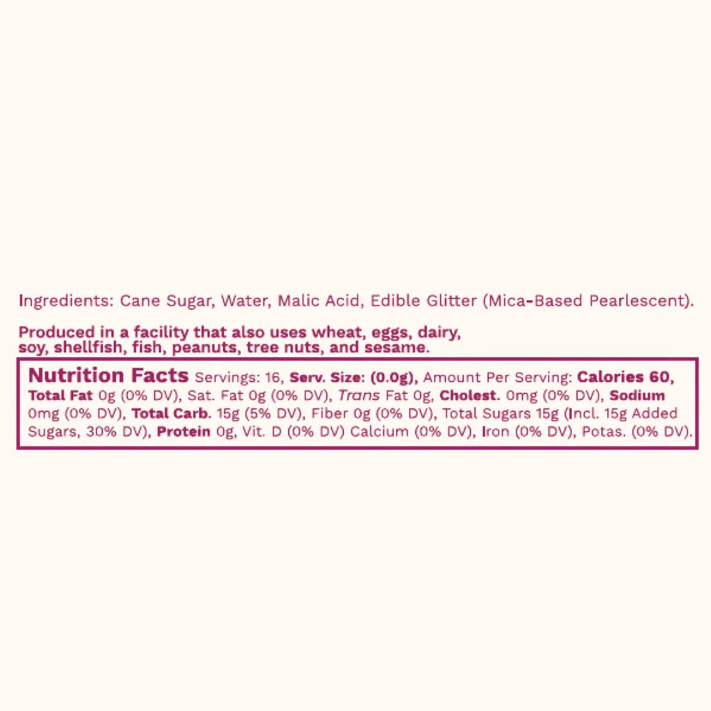Glitter Simple Syrup for Cocktail, Mocktails, Coffee, Tea & More, 16 fl oz