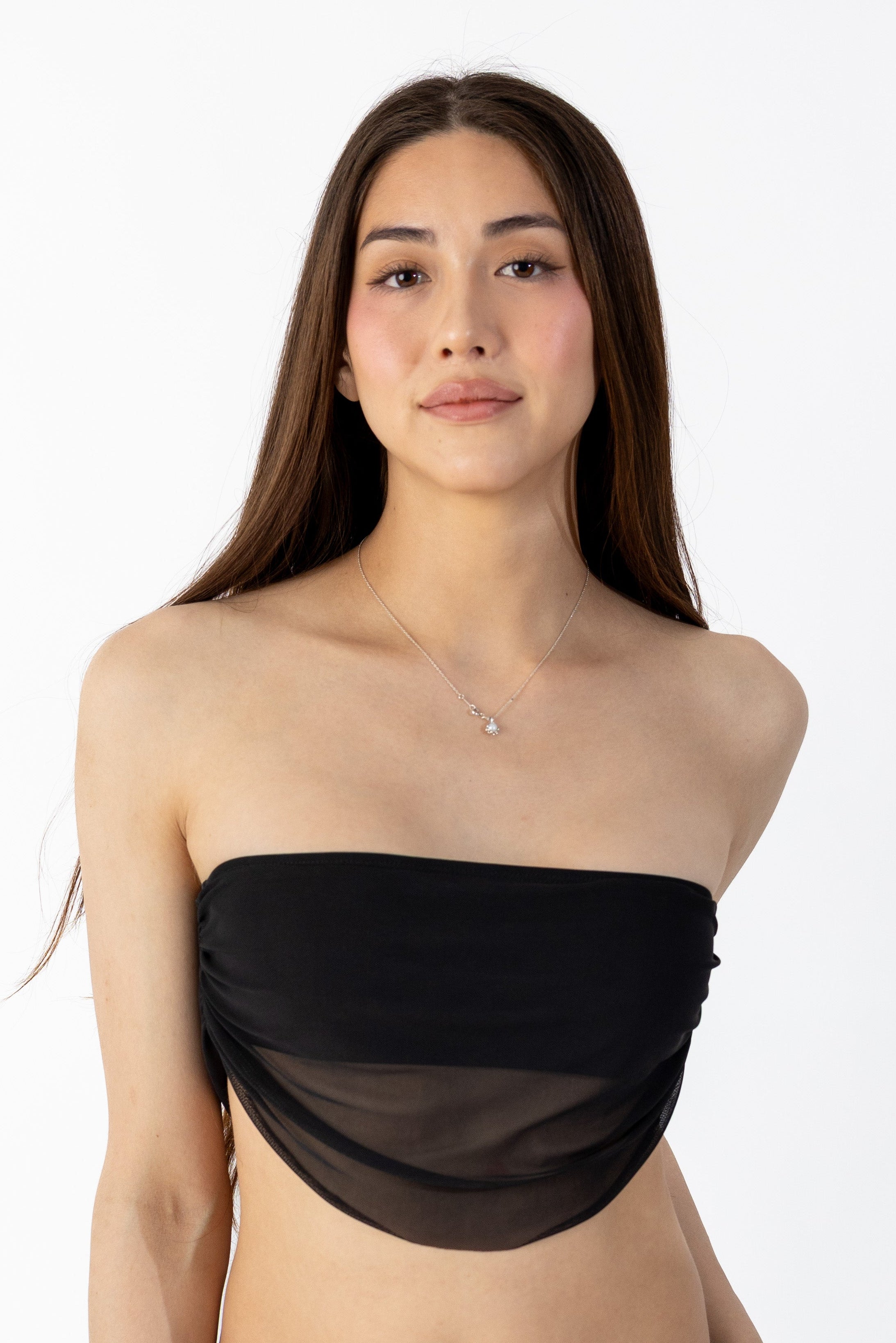 Ray Mesh Strapless Bikini Top