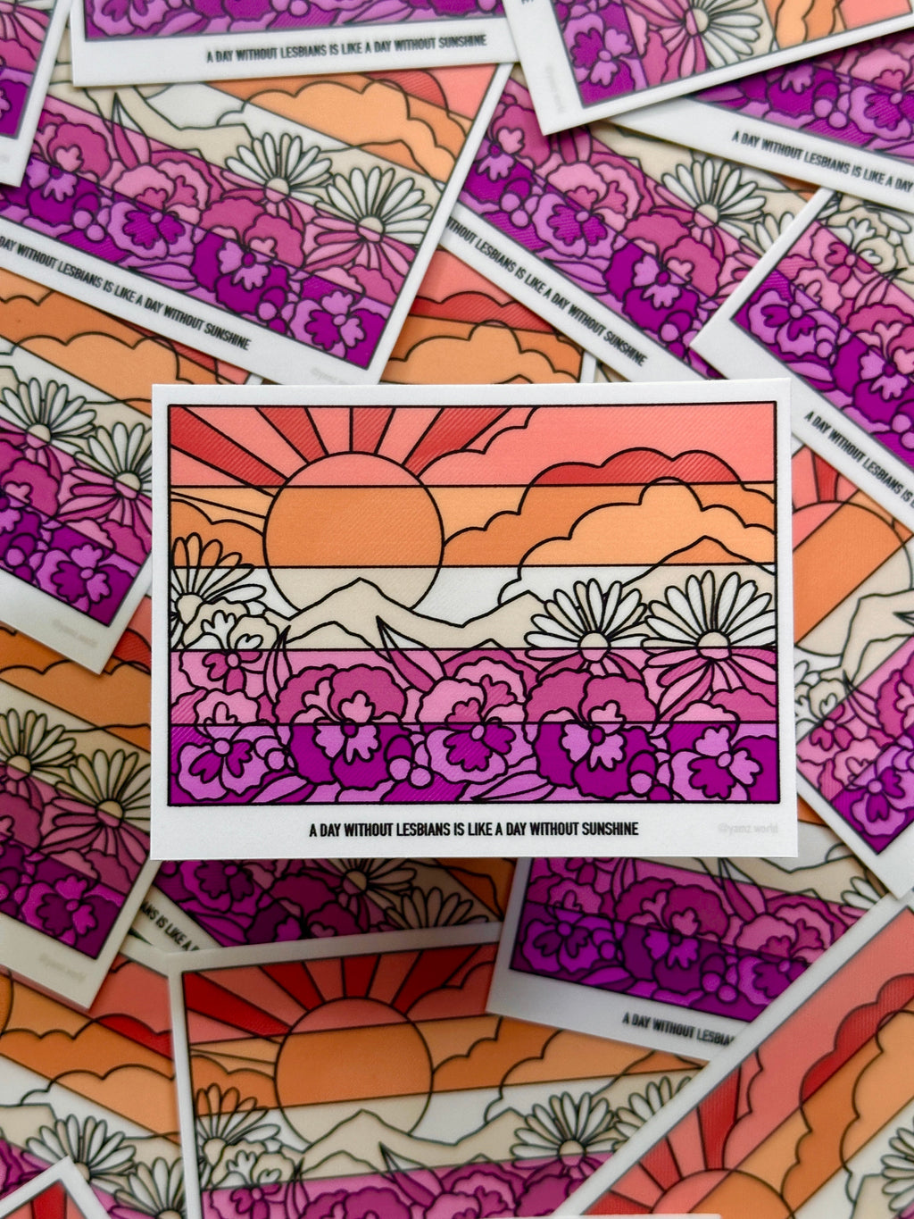 Lesbian Flower Flag Sticker