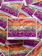 Lesbian Flower Flag Sticker