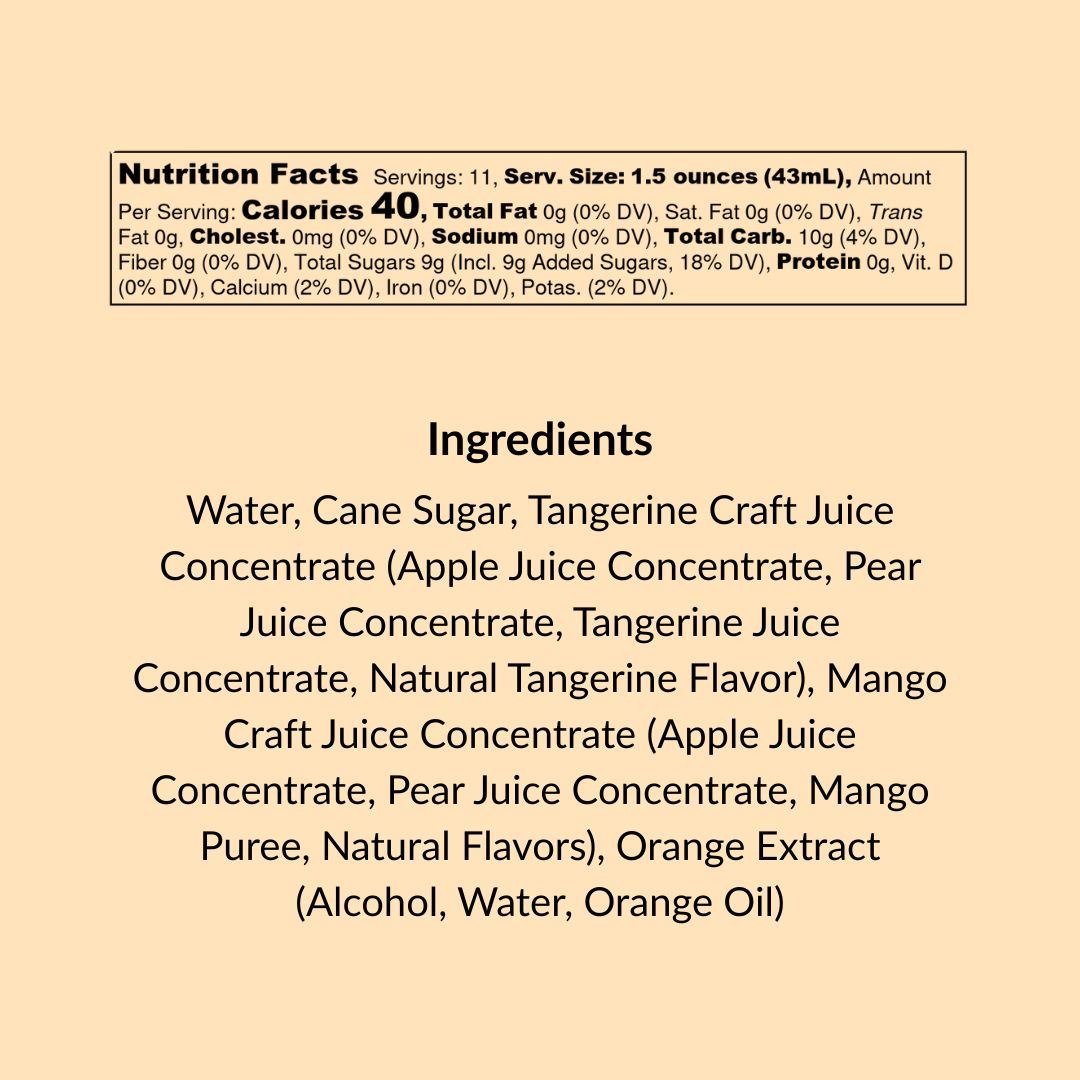Mimosa (Tangerine & Mango) Cocktail & Mocktail Mixer, 16 fl oz