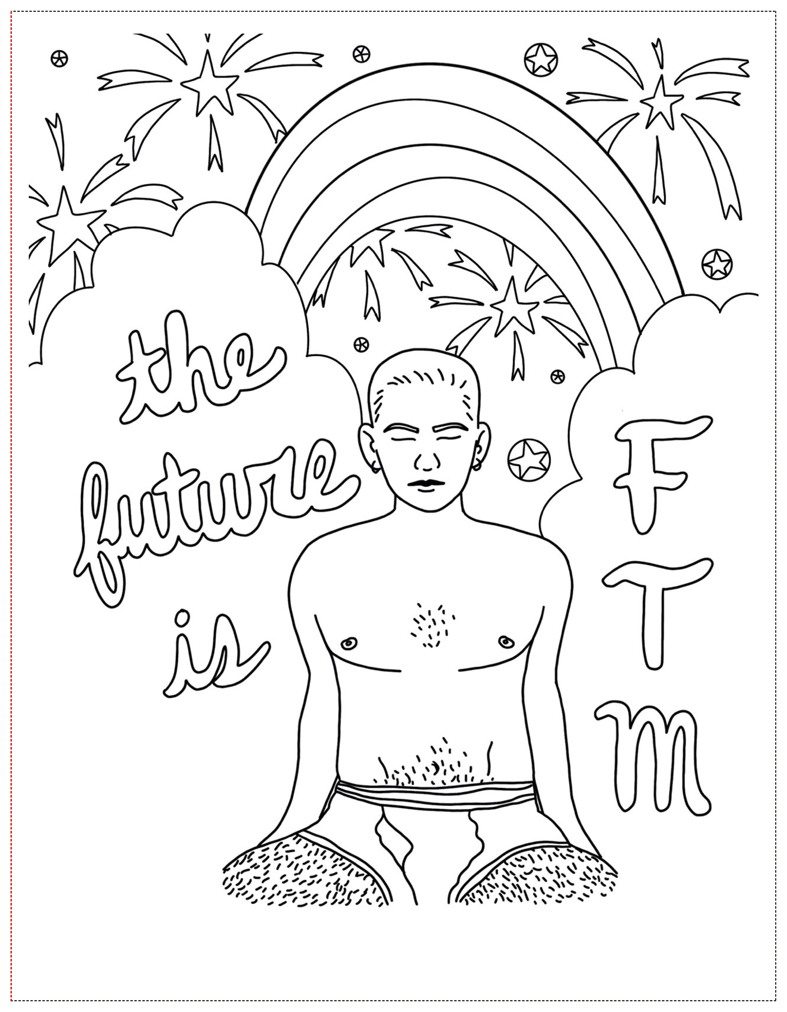Soft Boys, Trans-Masculine Coloring Book (DIGITAL DOWNLOAD)