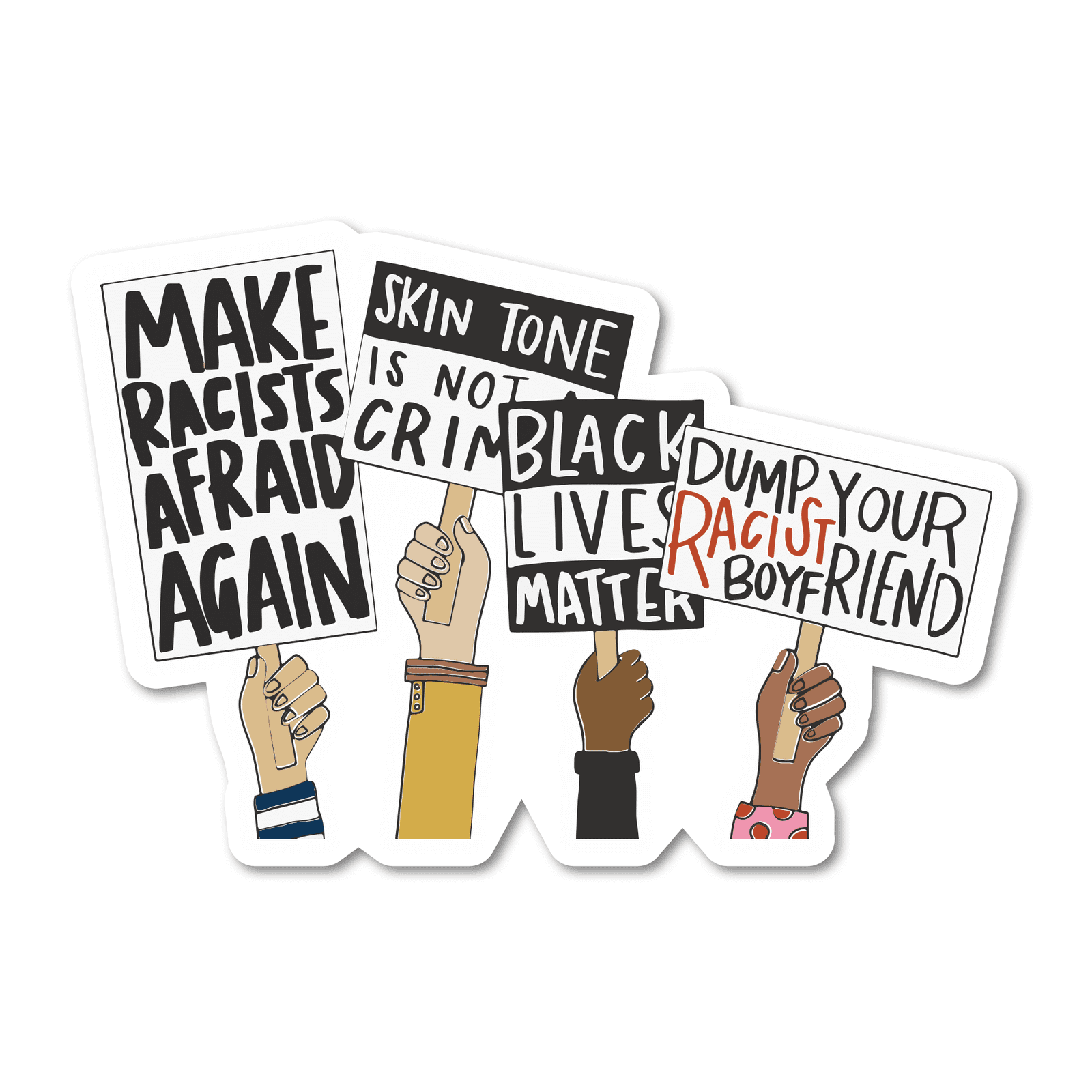Anti-Racism Protest Vinyl Sticker