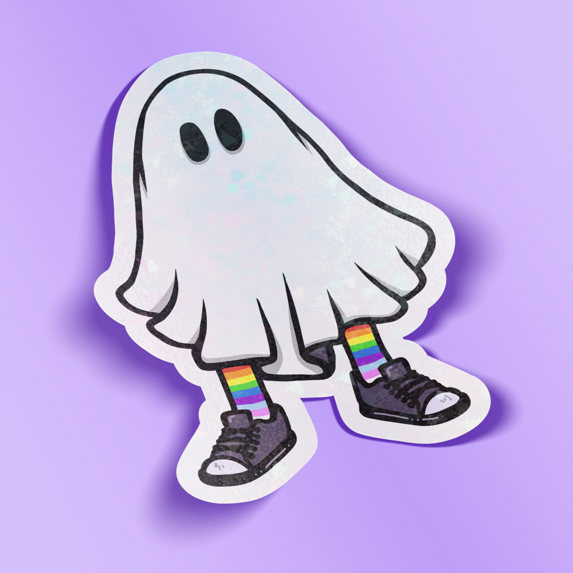 Boo-tiful Pride Ghost Holographic Sticker