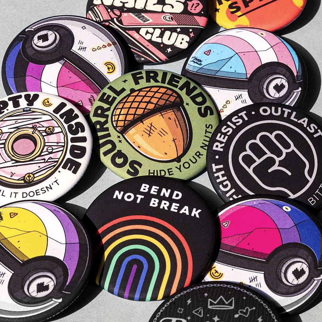 Genderfluid Pokeball Button