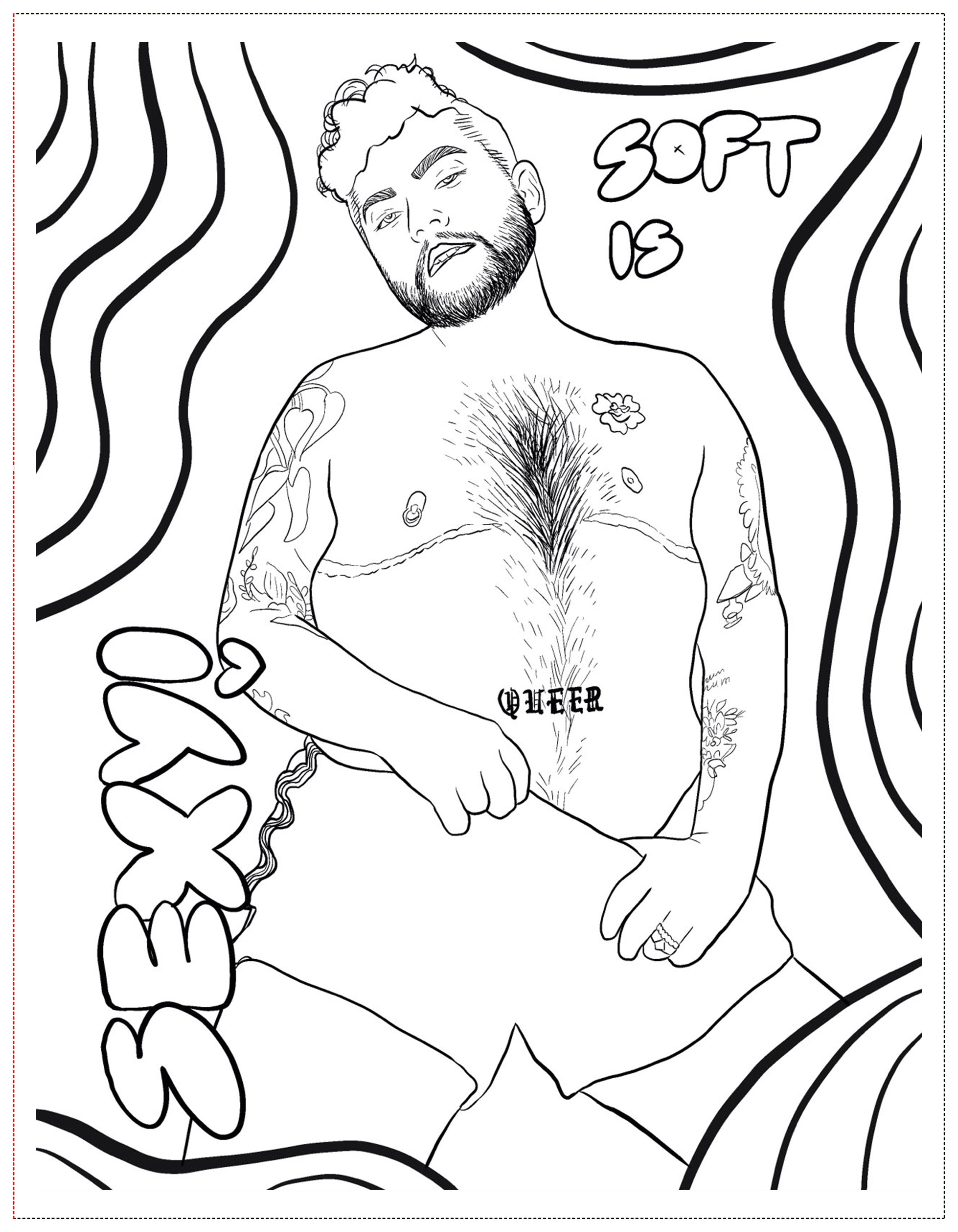 Soft Boys, Trans-Masculine Coloring Book (DIGITAL DOWNLOAD)