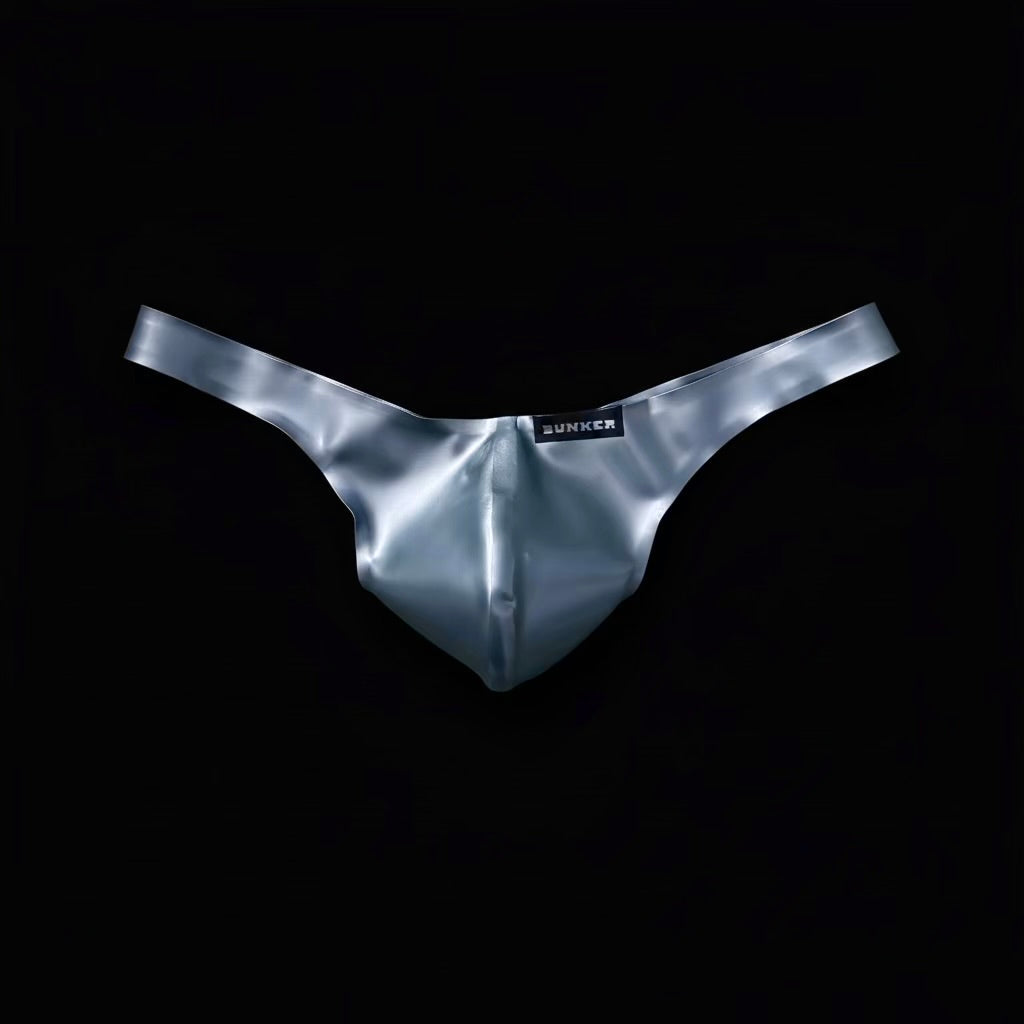 Premium Metallic Blue Latex Thong