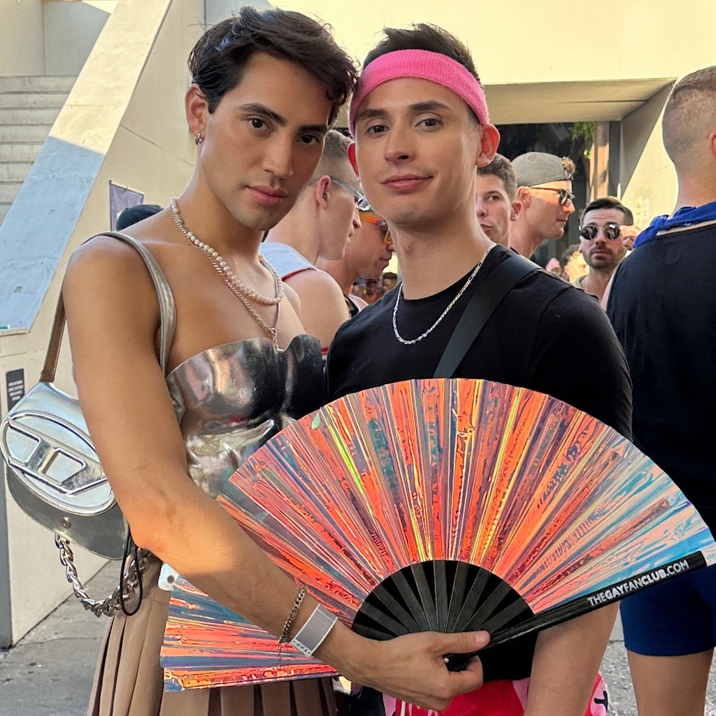 Iridescent Holographic Hand Fan