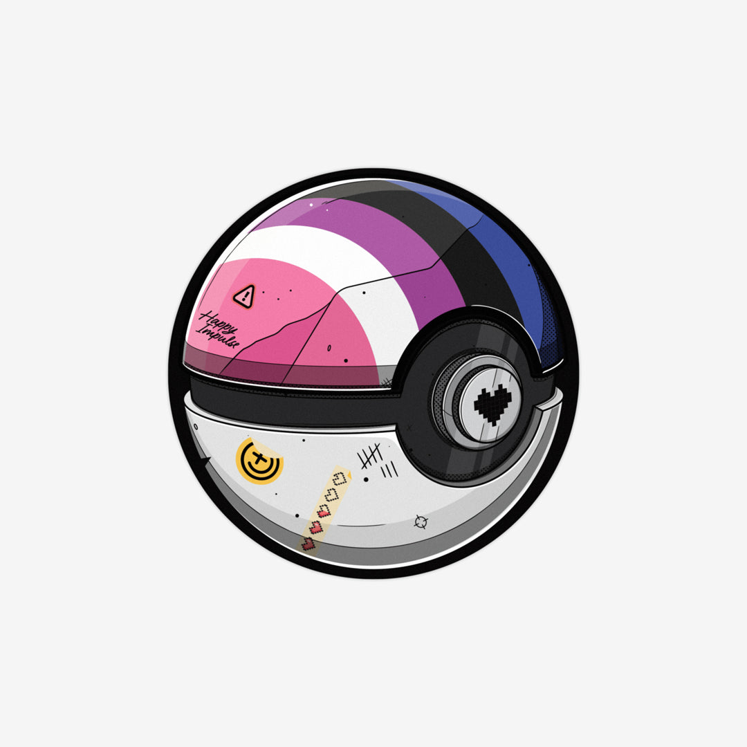 Genderfluid Pokeball Sticker