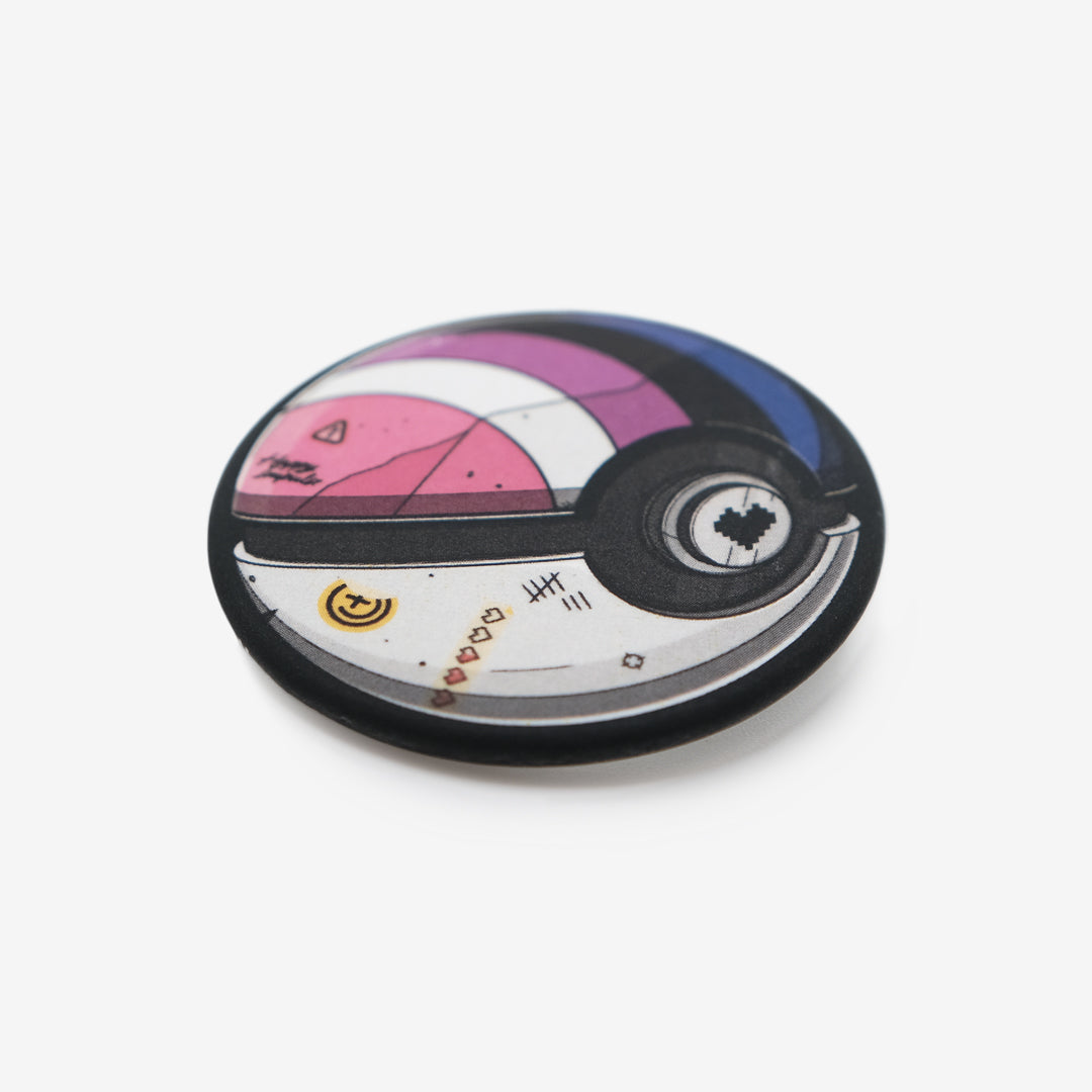 Genderfluid Pokeball Button