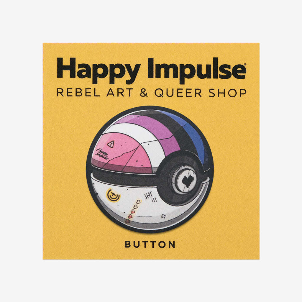 Genderfluid Pokeball Button