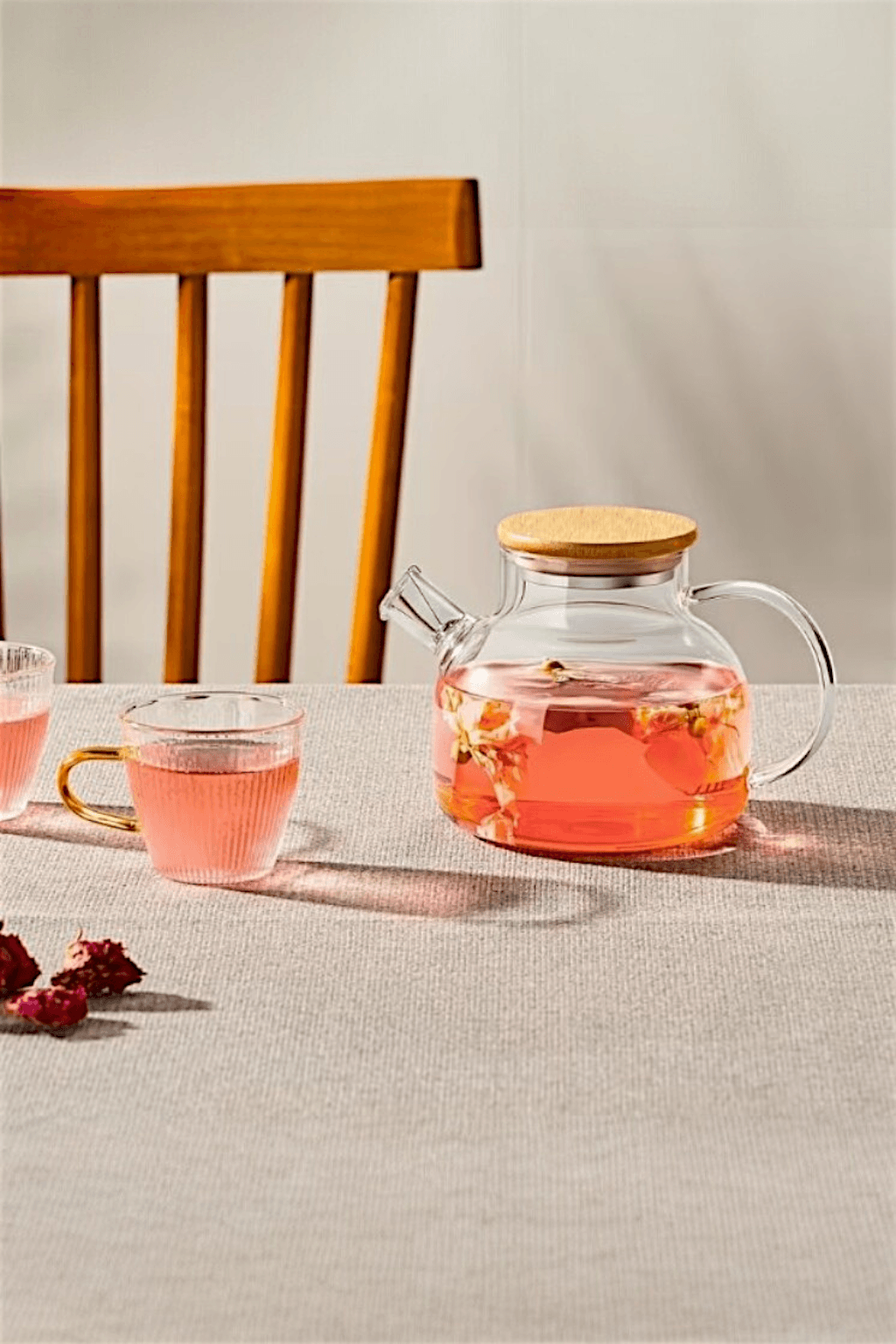 Large Glass Teapot for Loose Leaf Tea with Lid | 33 oz Heat-Resistant Brewing Teapot