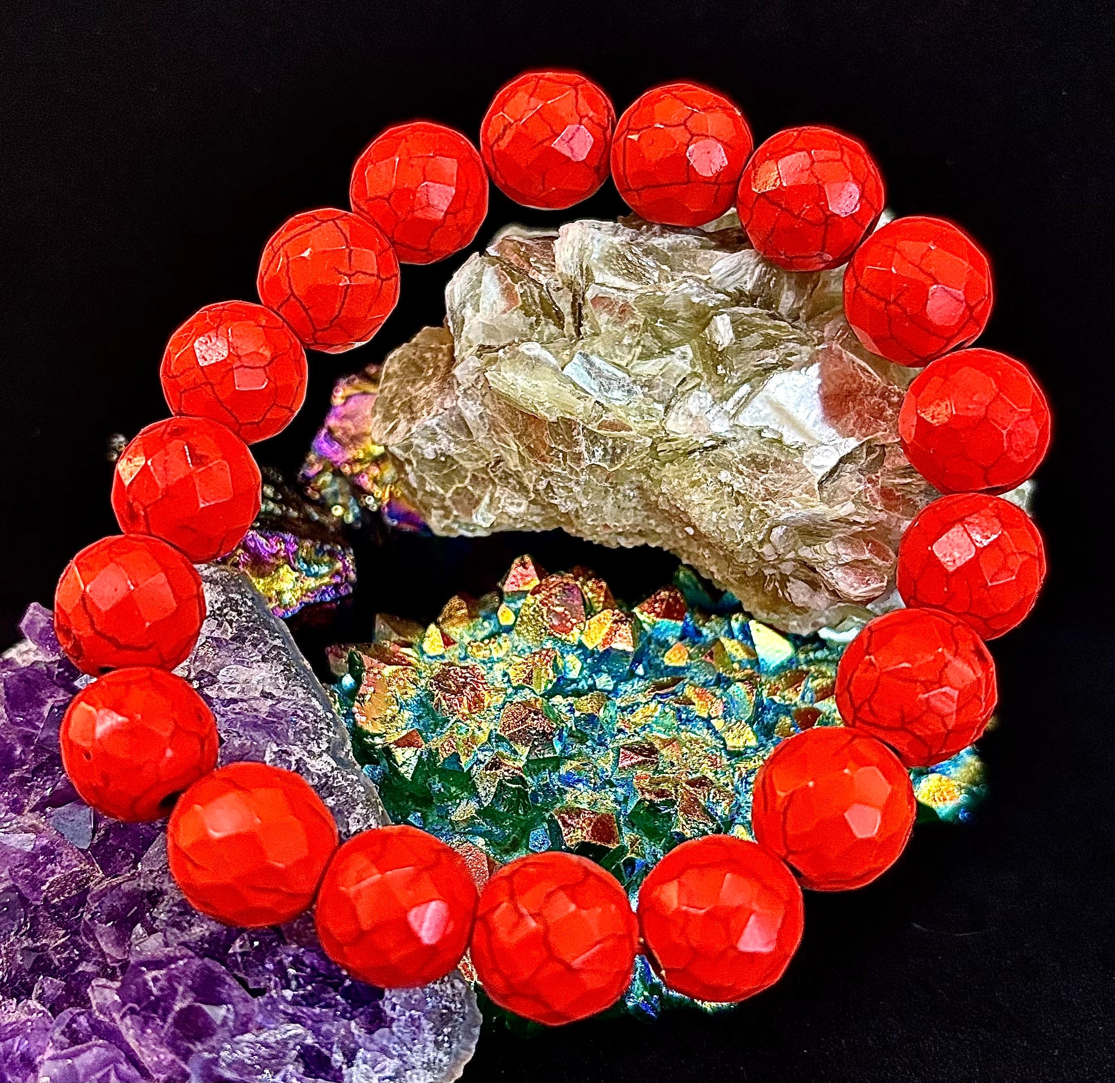 🔥 Wicked Glam Fire Energy Bracelet – Orange Howlite Power Statement 🔥