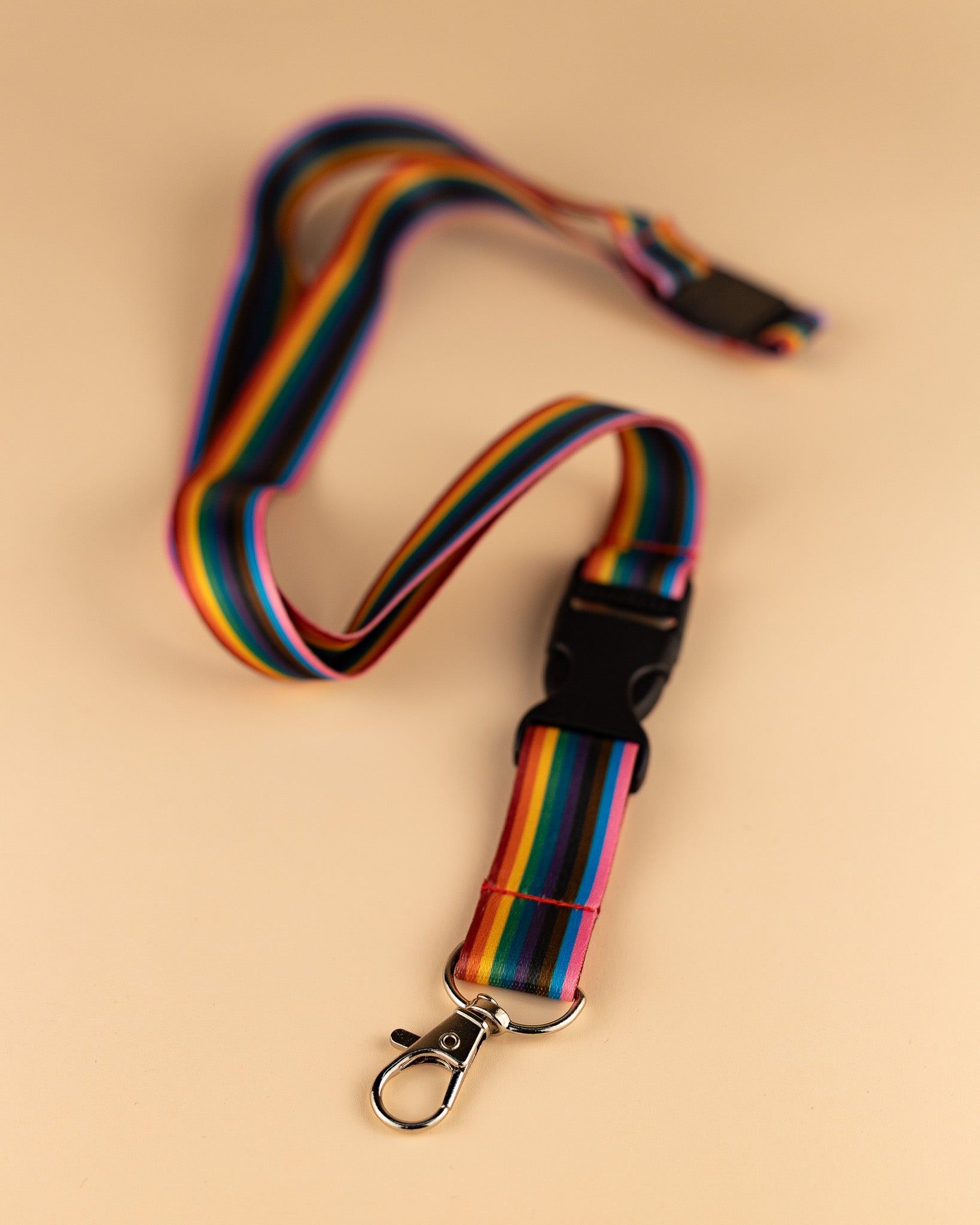 Progressive Pride Rainbow Stripes Lanyard