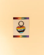 Rainbow Ally Heart Enamel Keychain