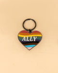 Rainbow Ally Heart Enamel Keychain
