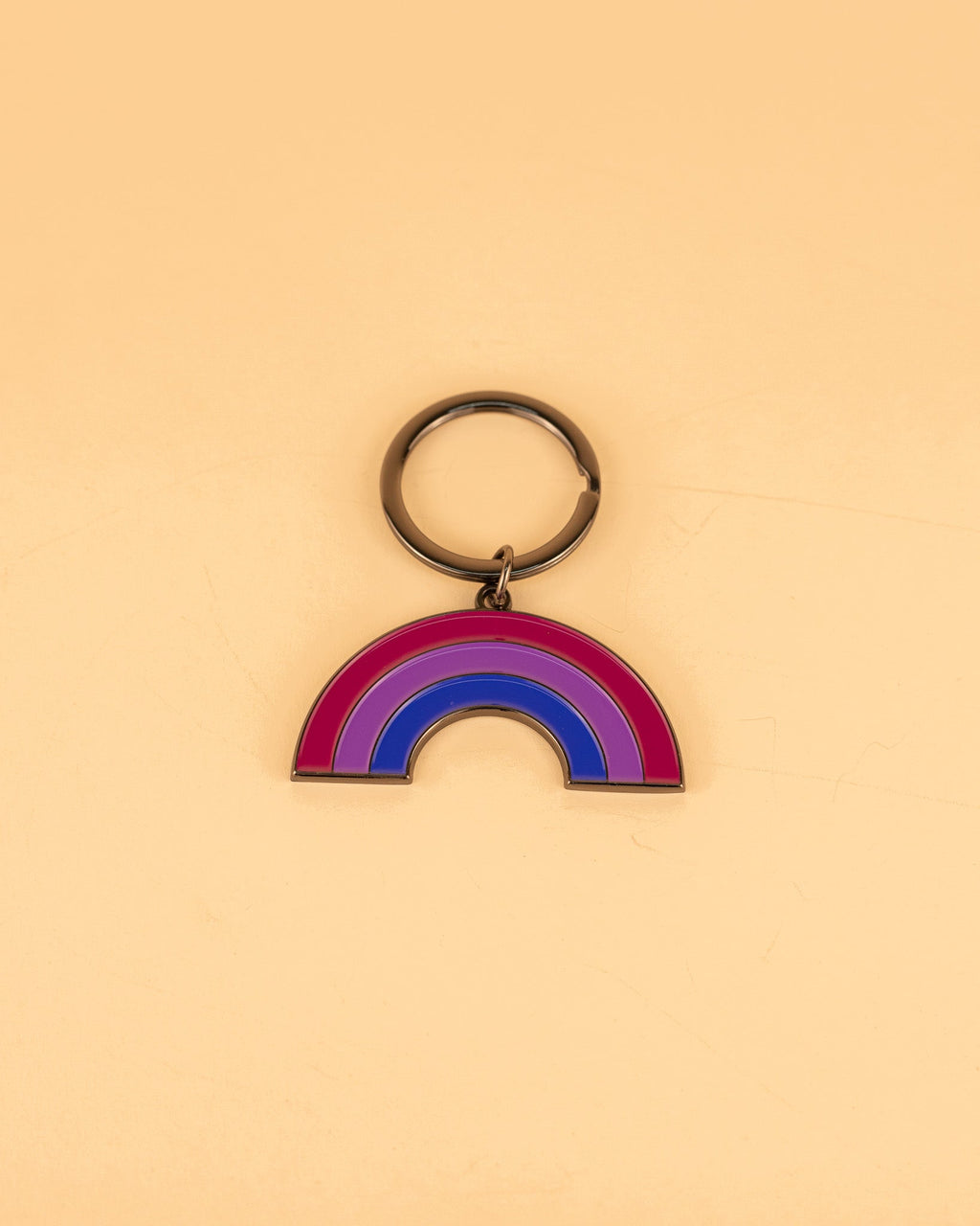 Bisexual Rainbow Enamel Keychain
