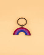 Bisexual Rainbow Enamel Keychain