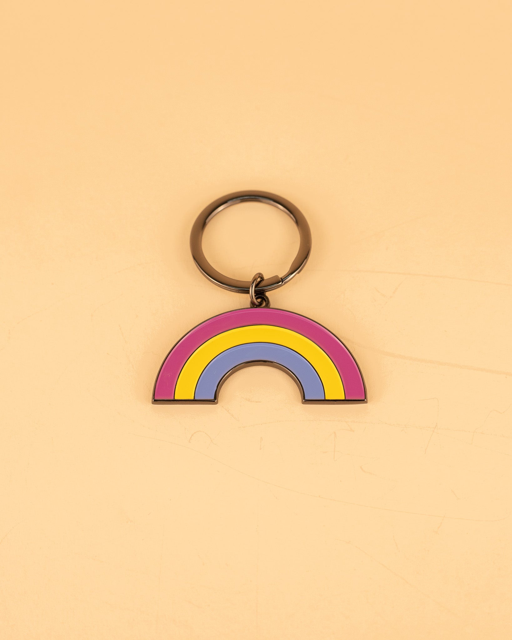 Pansexual Rainbow Enamel Keychain