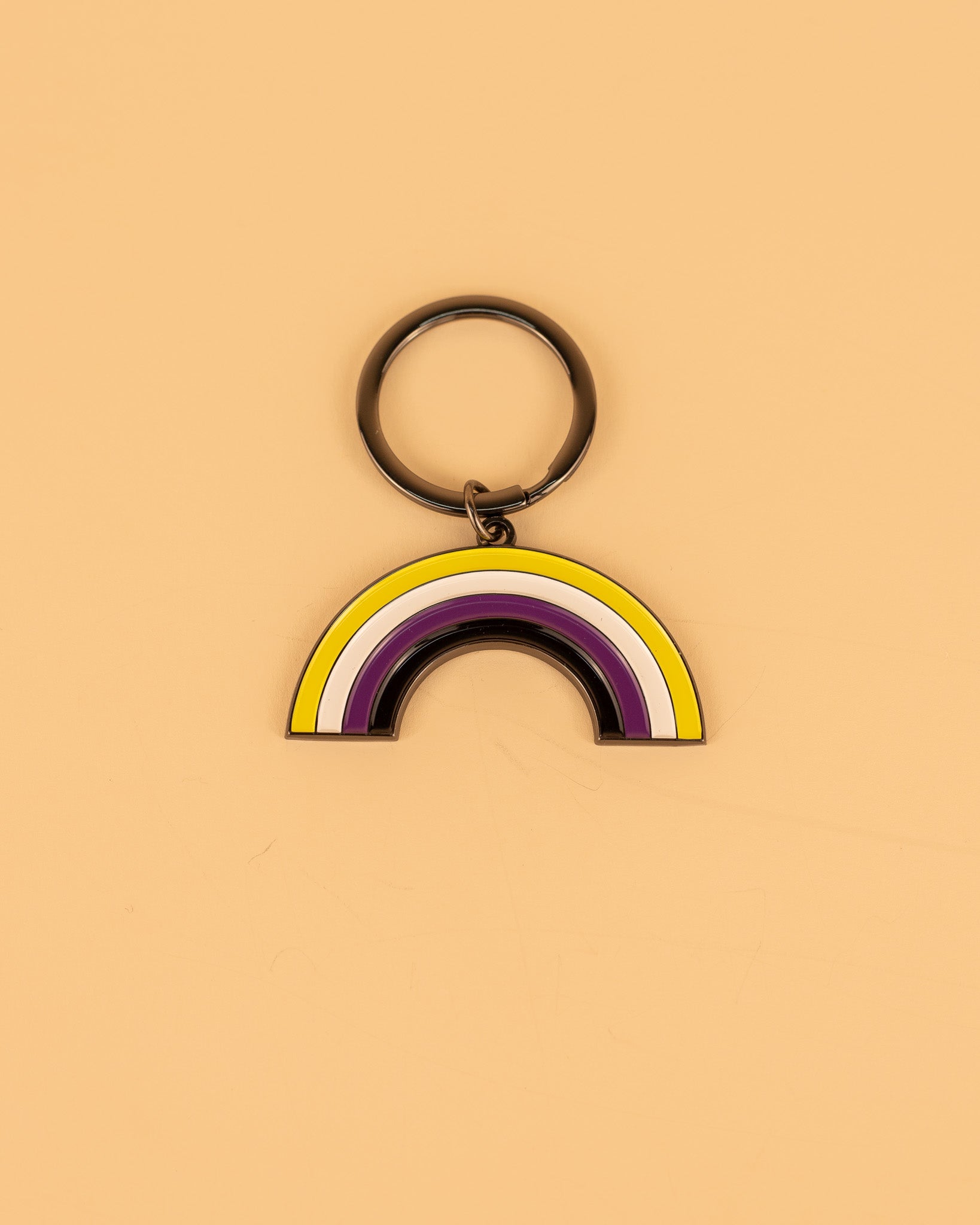 Non-Binary Rainbow Enamel Keychain – LGBTQ Outpost