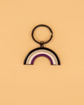 Asexual Rainbow Enamel Keychain