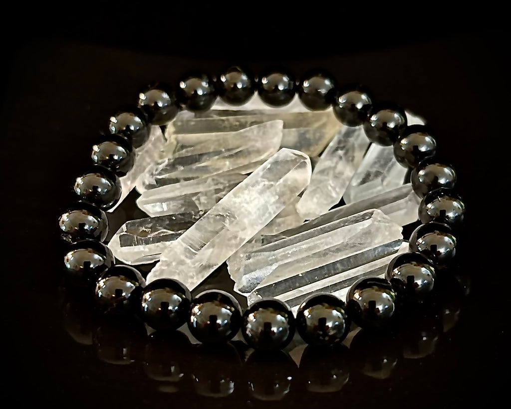 Black Tourmaline Bracelet – Protection, Grounding & Energy Shield (Medium to Large Wrists)