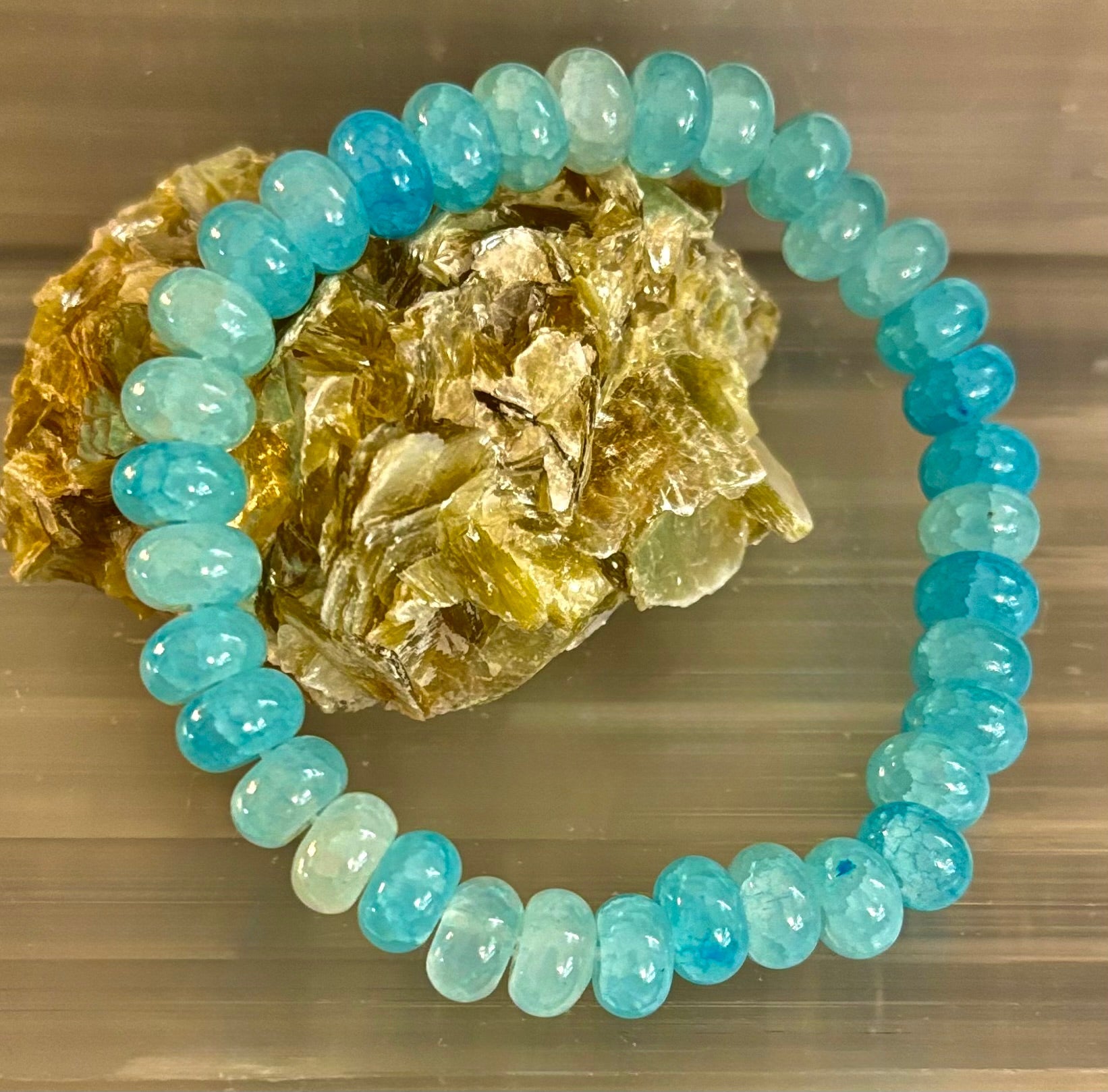 Tranquil Strength Agate Rondelle Bracelet – Grounding Energy for Everyday Wear 🌿🖤