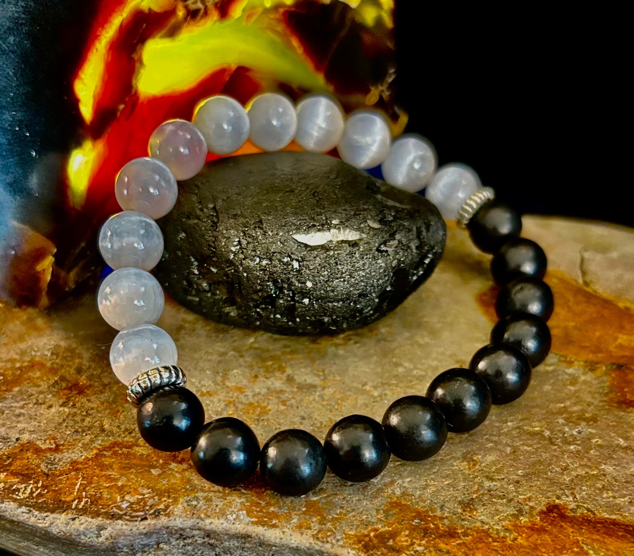 Protection Intention Bracelet – Shungite & Selenite Energy Bracelet
