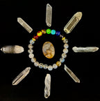 Dragon Vein Agate 7-Chakra Balance Bracelet – Protection, Strength & Energy Flow