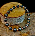 Men’s Copper & Hematite Bracelet – Grounding, Strength & Energy Balance (Large Wrists)