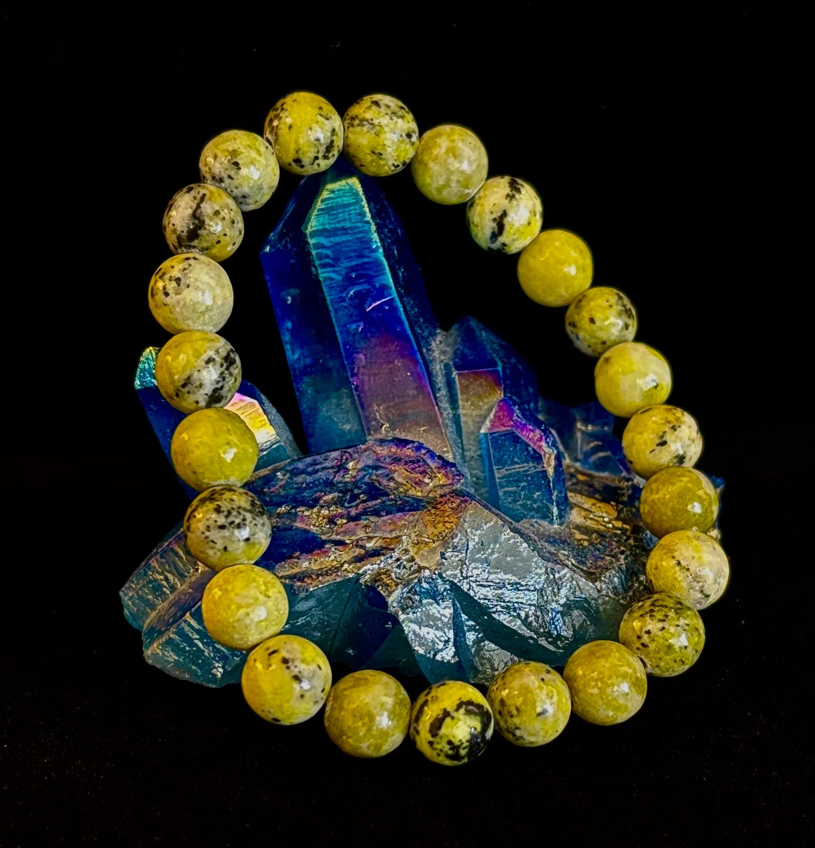 Yellow Turquoise Energy Bracelet – 8mm Natural Gemstone Bracelet (Medium Fit)