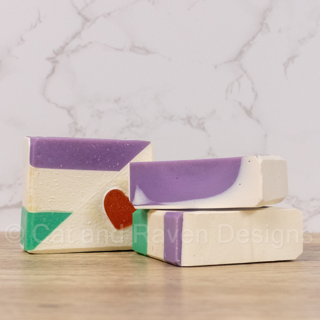 Gender² (genderqueer pride flag) soap