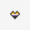 Non-Binary Pixel Heart Sticker
