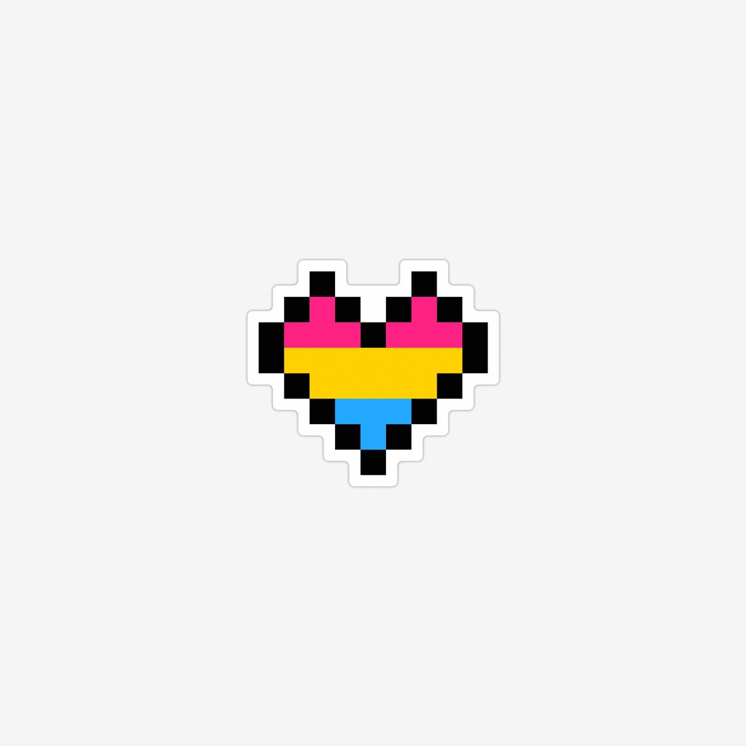 Pansexual Pixel Heart Sticker