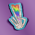 Peace Skeleton Holographic Sticker