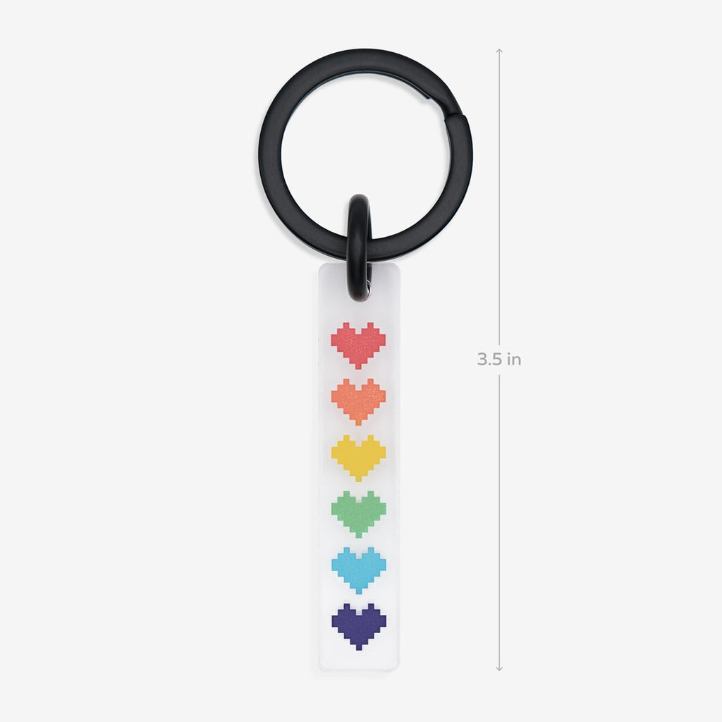 Rainbow Pride Hearts Keychain