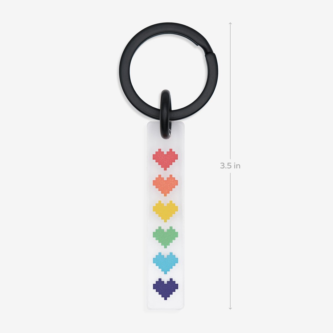 Rainbow Pride Hearts Keychain
