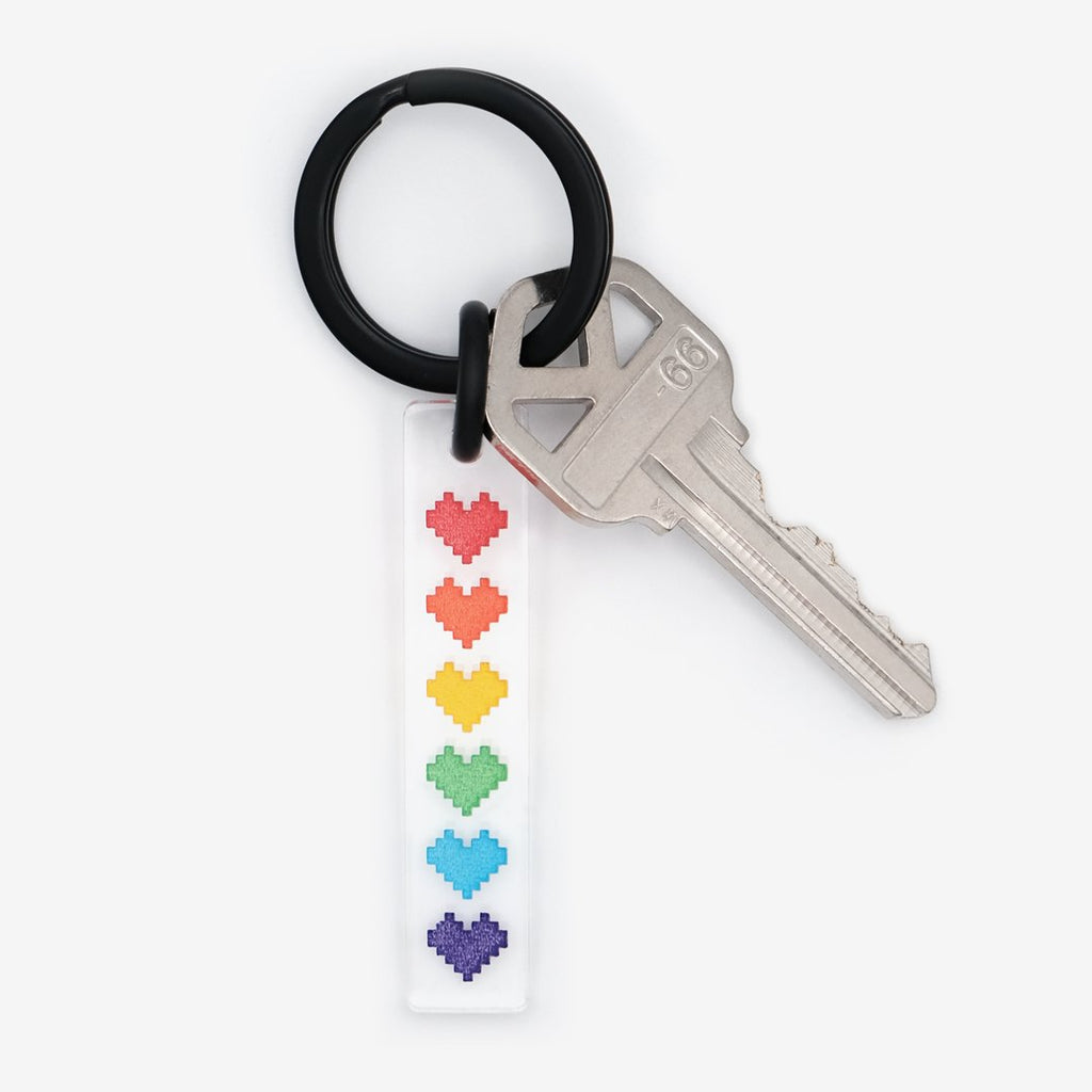 Rainbow Pride Hearts Keychain