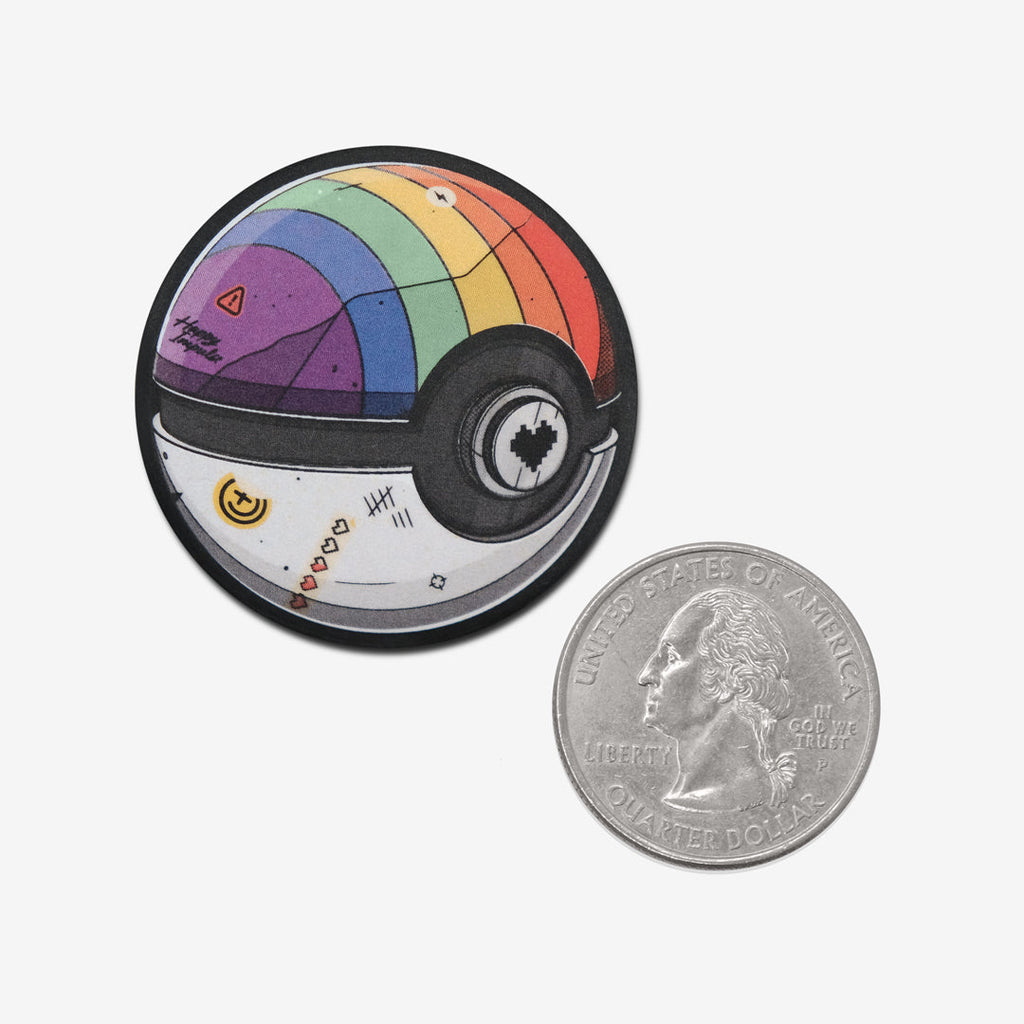 Rainbow Pokeball Button