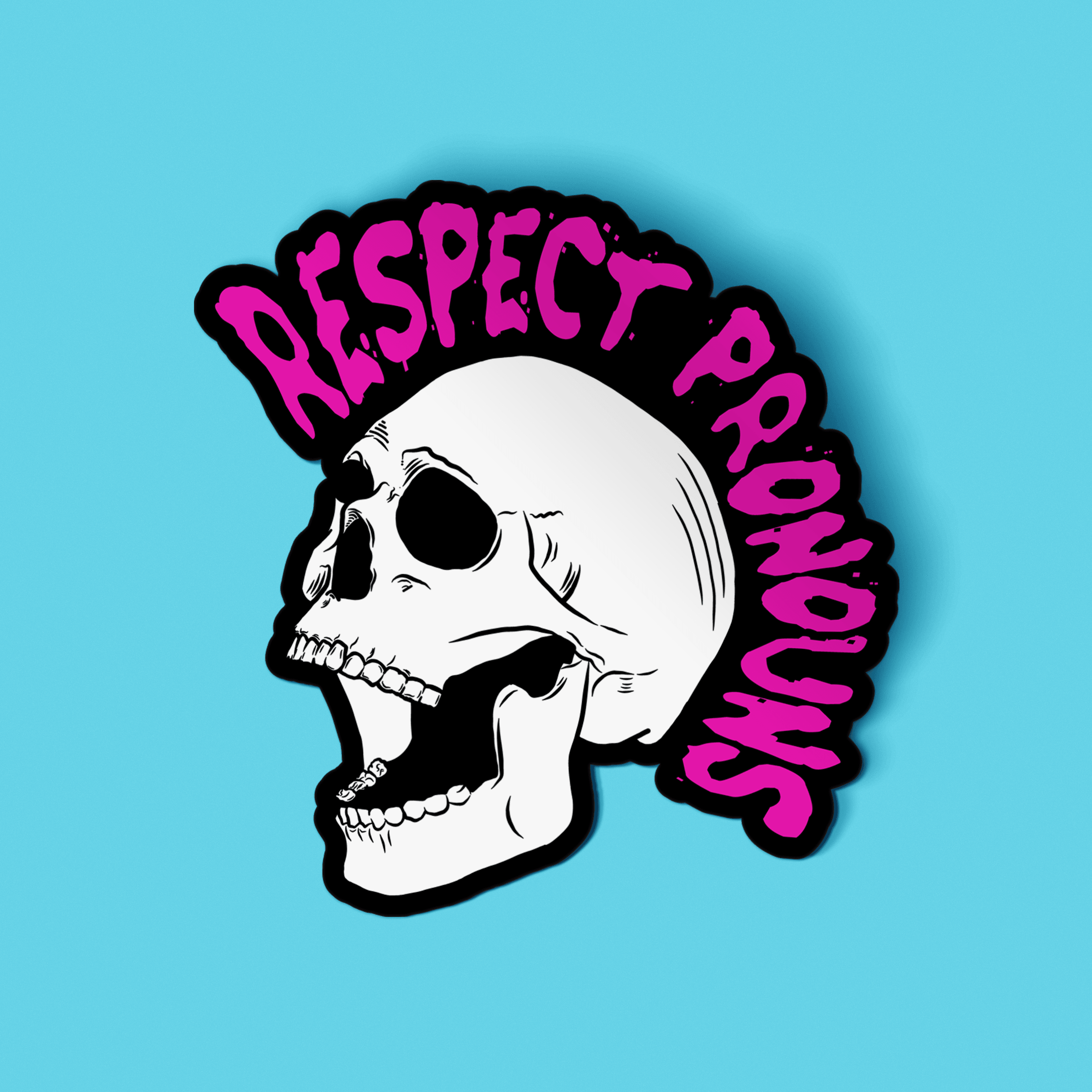 Respect Pronouns Skull Sticker