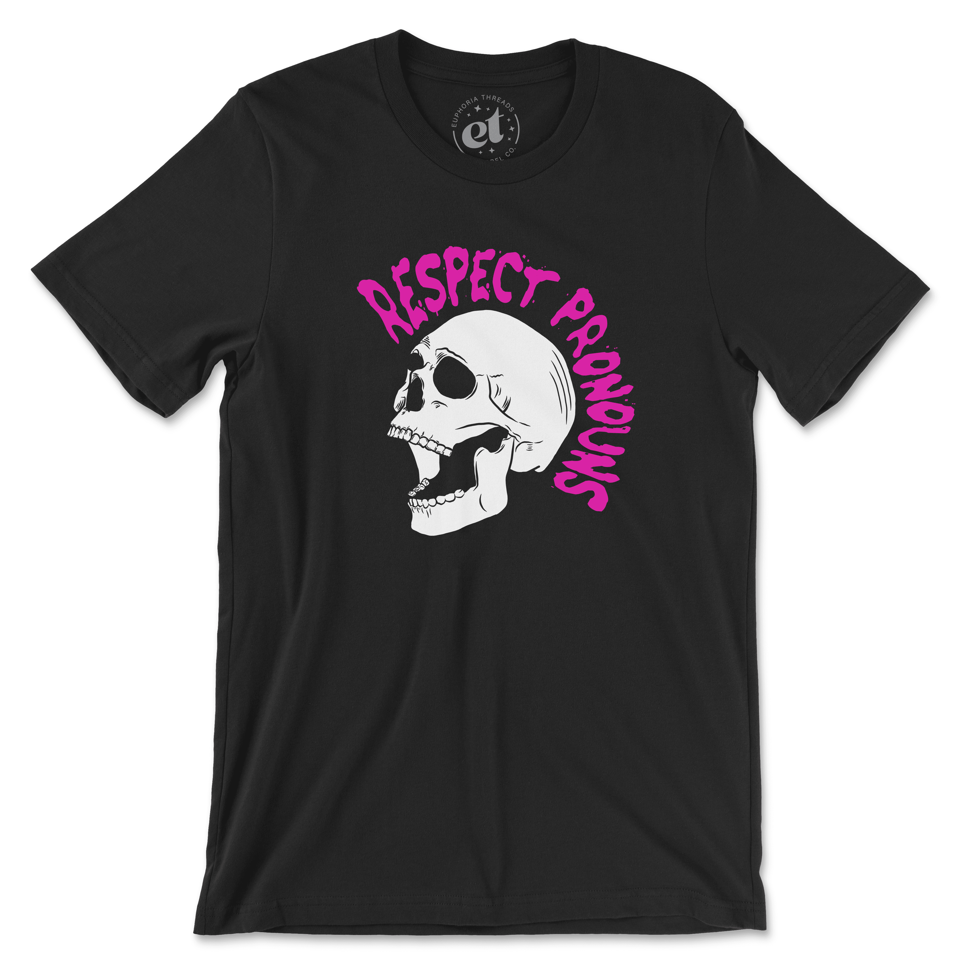 Respect Pronouns Skull Tee