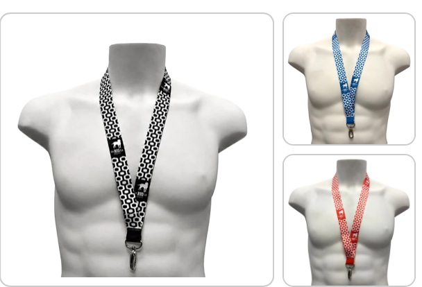 LOGOTIPO LANYARD Black, Blue, Red And White - Key Holder