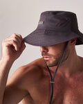 Statement Wide Brim Bucket Hat - Gunmetal