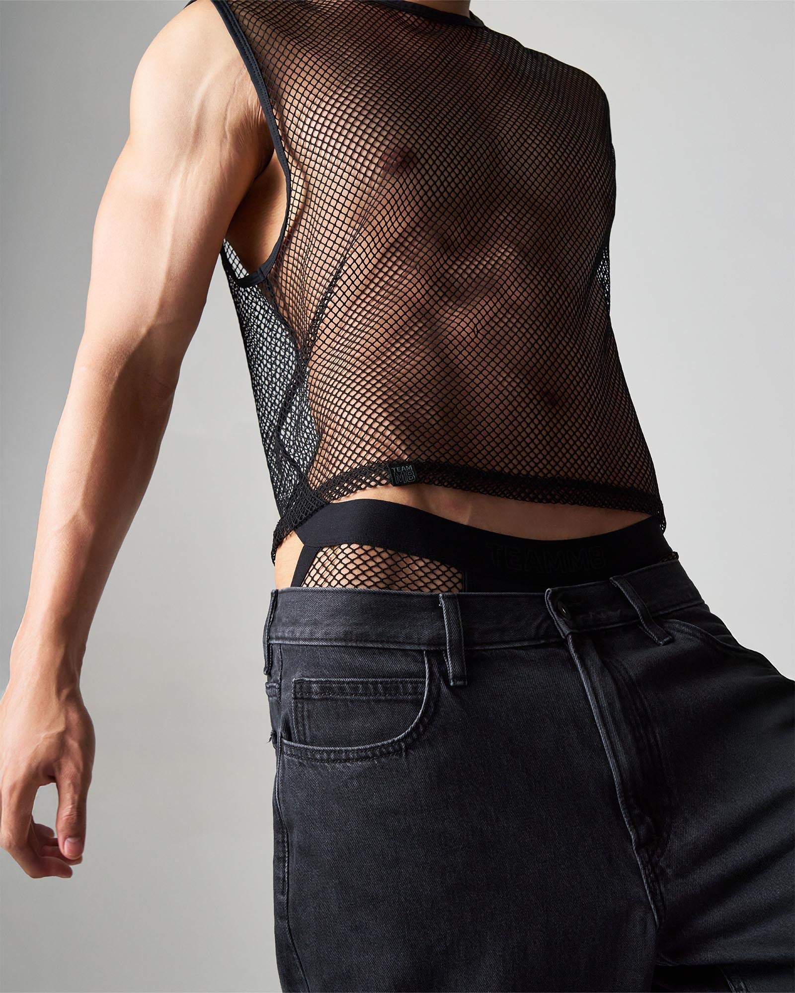Edge Net Muscle Tank - Jet